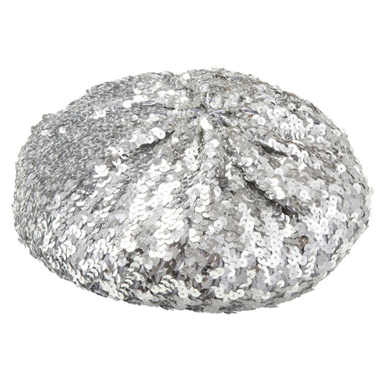 Widmann SRL Zilveren baret pailletten glitter muts