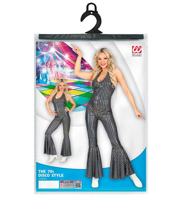 Widmann SRL Zilveren disco jumpsuit 70's