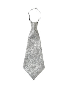 Widmann SRL Zilveren glitter stropdas