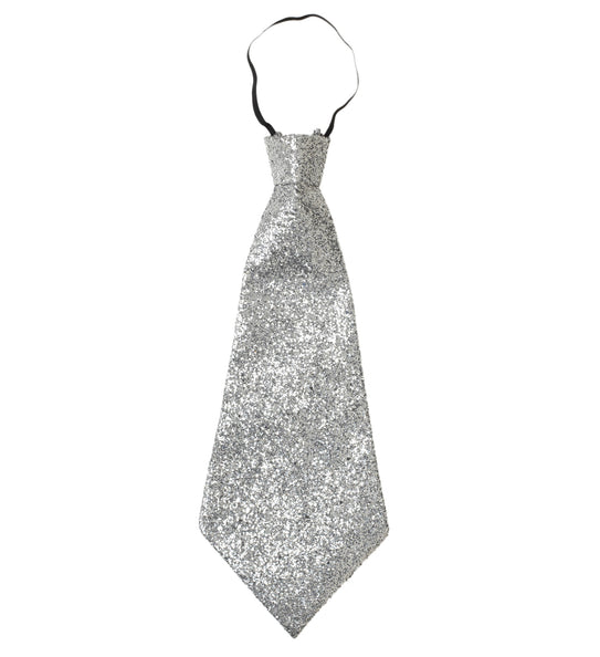 Widmann SRL Zilveren glitter stropdas
