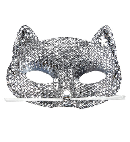Widmann SRL Zilveren kater oogmaskers
