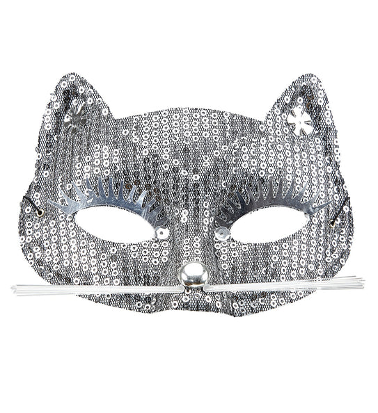 Widmann SRL Zilveren kater oogmaskers