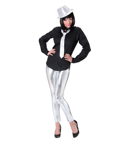 Widmann SRL Zilveren legging glans