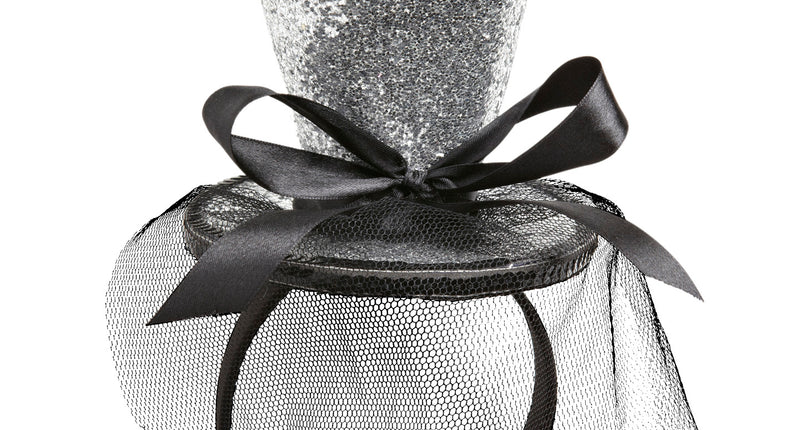 Widmann SRL Zilveren Mini Hoge Hoed Met Sluier