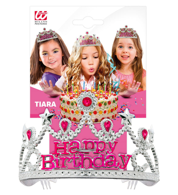 Widmann SRL Zilveren tiara happy birthday Felicia