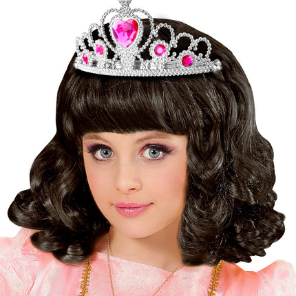 Widmann SRL Zilveren tiara met roze steentjes