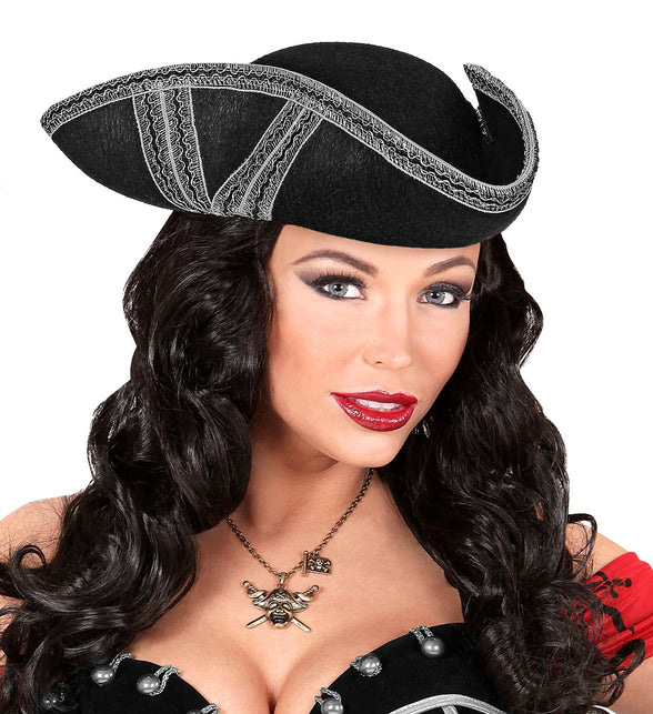 Widmann SRL Zilveren tricorn piraat