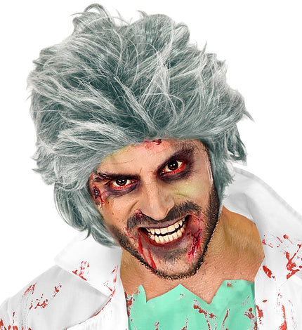 Widmann SRL Zombie Dracula pruik grijze haren