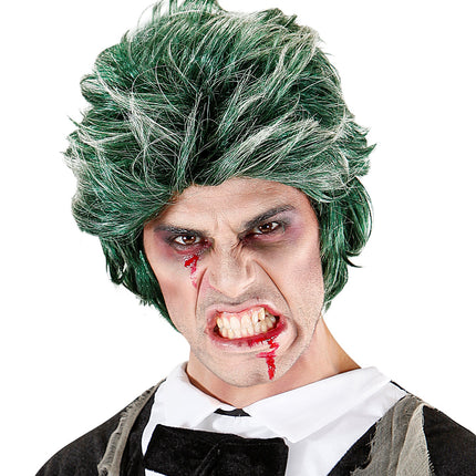 Widmann SRL Zombie Dracula pruik groen