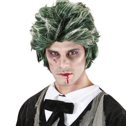 Widmann SRL Zombie Dracula pruik groen