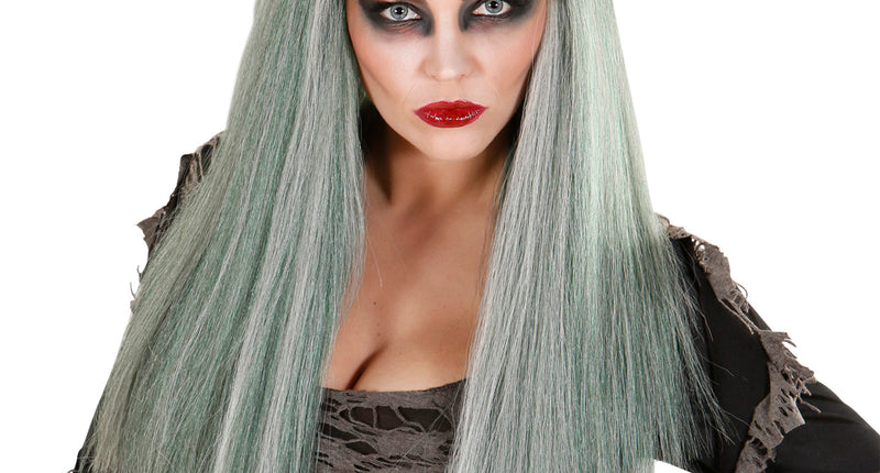 Widmann SRL Zombie pruik Jill dames grijs lang haar