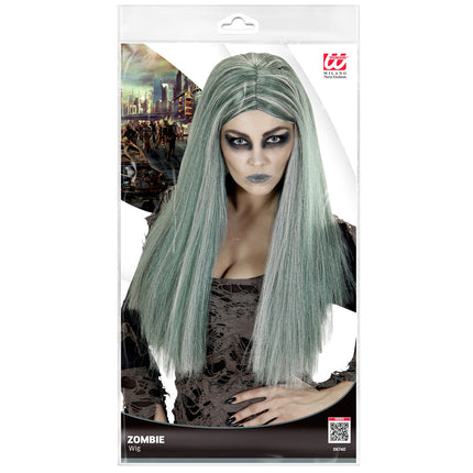 Widmann SRL Zombie pruik Jill dames grijs lang haar