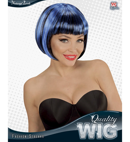 Widmann SRL Zwart blauwe boblijn pruiken