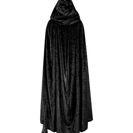 Widmann SRL Zwart fluwelen cape met kap 140cm Olivia