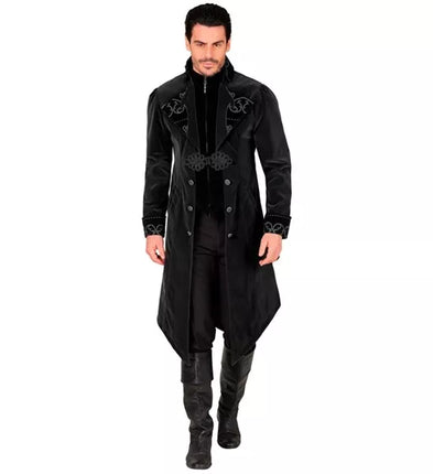 Widmann SRL Zwart fluwelen gothic jas heren Julia