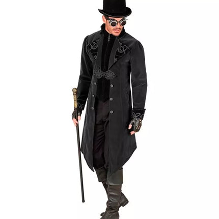 Widmann SRL Zwart fluwelen gothic jas heren Julia