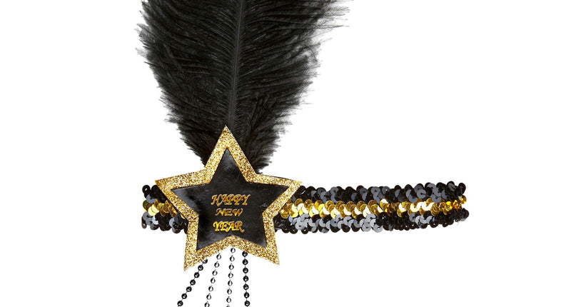 Widmann SRL Zwart gouden nieuwjaars haarbandjes