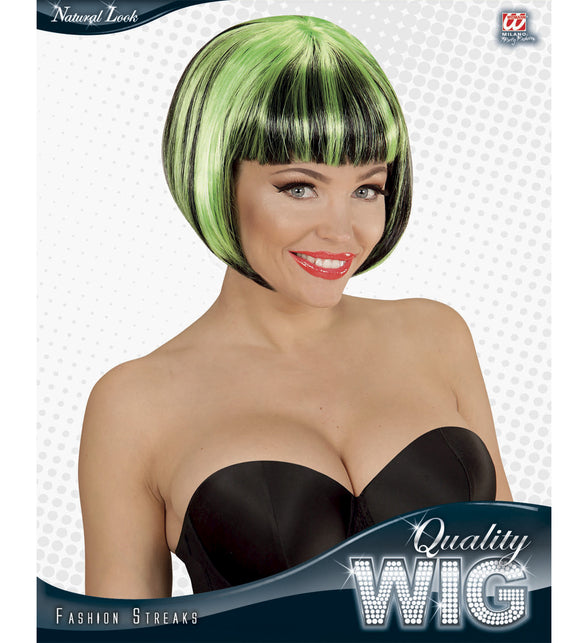 Widmann SRL Zwart groen boblijn pruiken