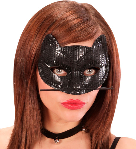 Widmann SRL Zwart katten oogmasker