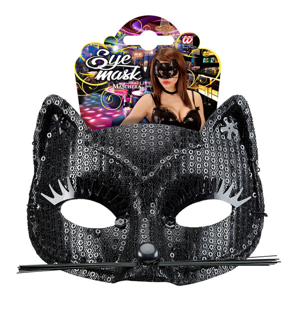Widmann SRL Zwart katten oogmasker