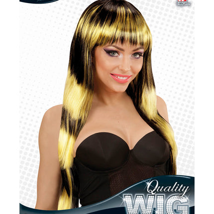 Widmann SRL Zwart met geel gestreepte pruiken