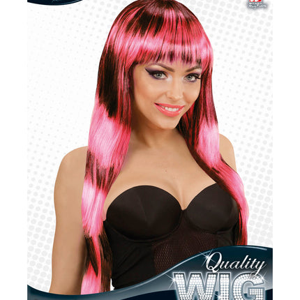 Widmann SRL Zwart met roze gestreepte pruiken