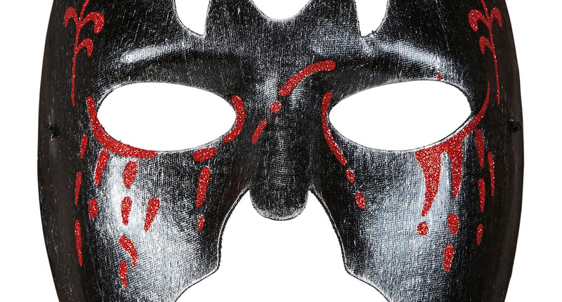 Widmann SRL Zwart metallic vleermuis masker voor vampierpakken