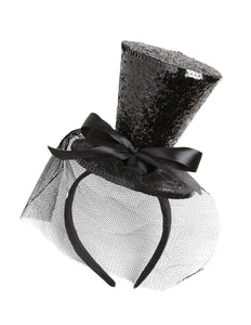 Widmann SRL Zwart mini hoge hoed op haarband