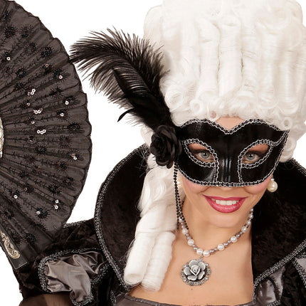 Widmann SRL Zwart oogmasker met roos