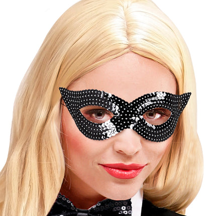 Widmann SRL Zwart oogmasker pailletten