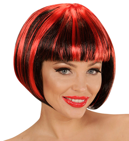 Widmann SRL Zwart rode boblijn pruiken