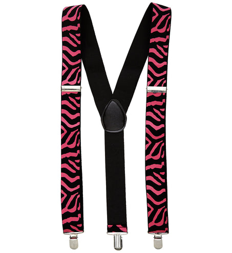 Widmann SRL Zwart-roze bretel zebra motief