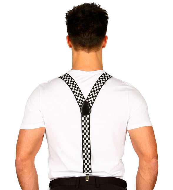 Widmann SRL Zwart wit geblokte bretels luxe