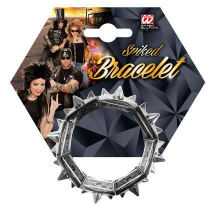Widmann SRL Zwart zilveren spikes armbandjes