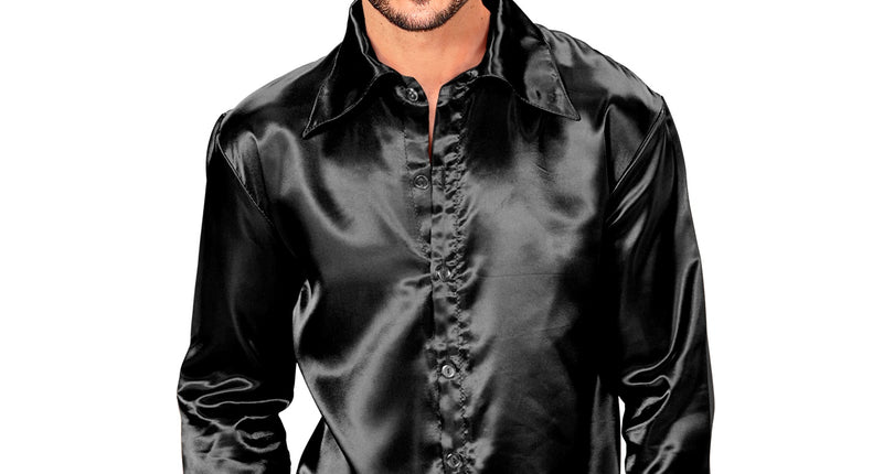 Widmann SRL Zwarte blouse disco Bart heren