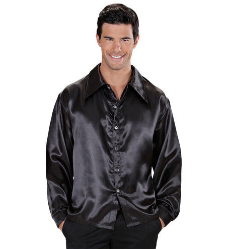 Widmann SRL Zwarte blouse disco Bart heren