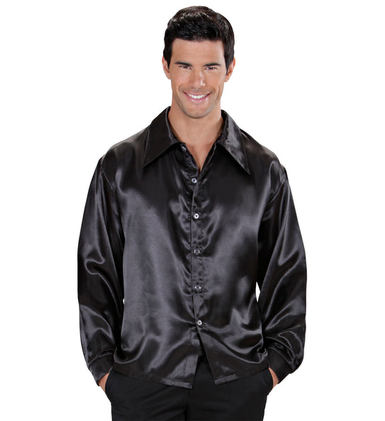 Widmann SRL Zwarte blouse disco Bart heren