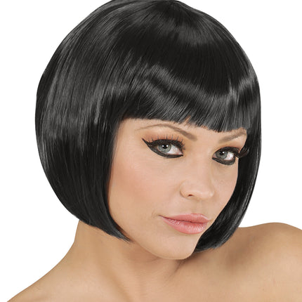 Widmann SRL Zwarte boblijn pruik dame