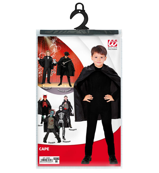 Widmann SRL Zwarte cape 90 cm kinderen