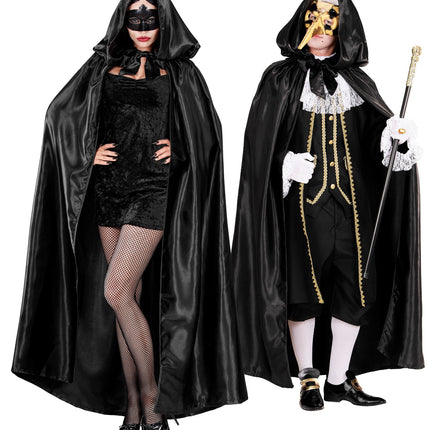 Widmann SRL Zwarte cape met capuchon