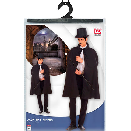 Widmann SRL Zwarte cape met kraag luxe