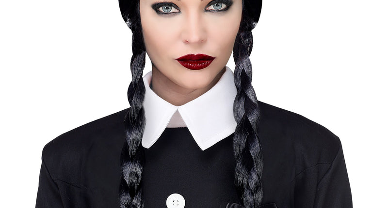 Widmann SRL Zwarte Diva pruik met vlechten voor dames