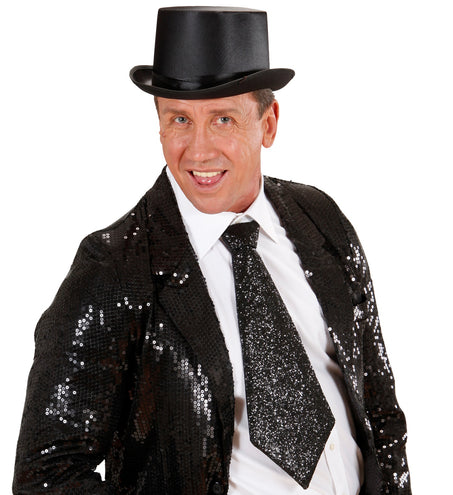 Widmann SRL Zwarte glitter stropdas