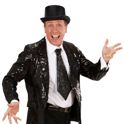 Widmann SRL Zwarte glitter stropdas