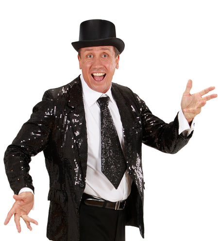 Widmann SRL Zwarte glitter stropdas