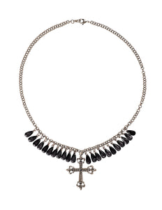Widmann SRL Zwarte gothic ketting met kruis