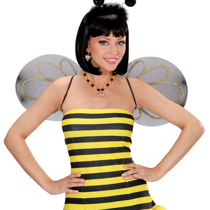 Widmann SRL Zwarte haarband tiara bollen Belly