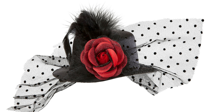 Widmann SRL Zwarte hoed met roos en voille