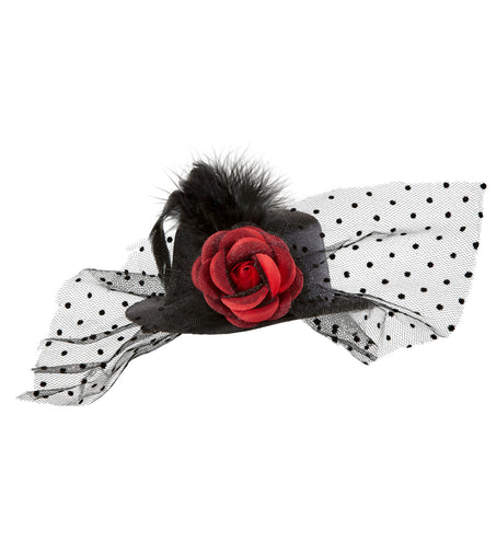 Widmann SRL Zwarte hoed met roos en voille