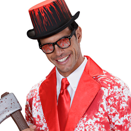 Widmann SRL Zwarte hoge hoed met bloeddruppels